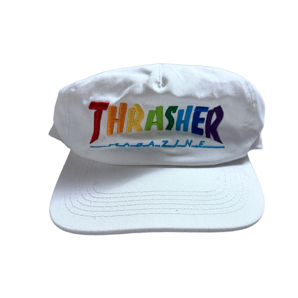 Thrasher Magazine Rainbow Mag Hat White Snapback